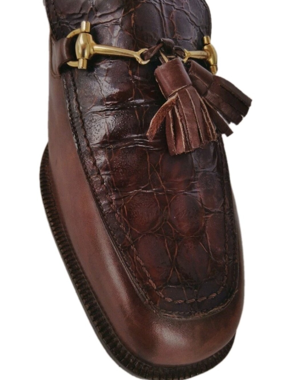 Caporicci Genuine Cayman Horsebit Tassel Loafers Size 8.5 ⬇️READ DESCRIPTION⬇️. - Picture 3 of 16